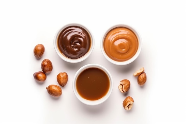 Noisettes caramel sauce crème Decor toffee Generate AI