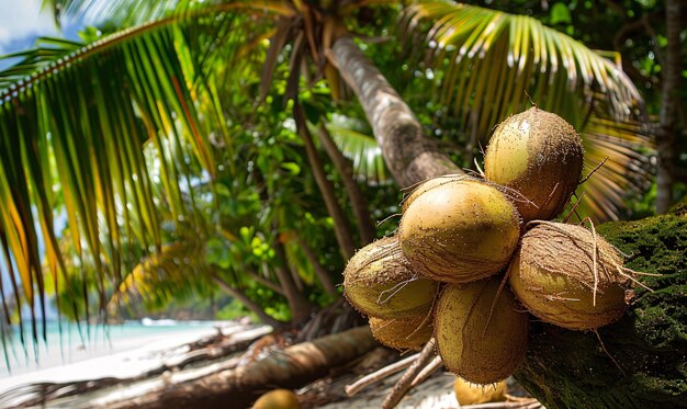 Noix de coco aux Seychelles coco de mer Endémique des Seychelles une espèce rare de cacao