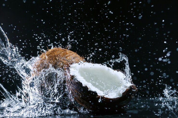 Photo noix de coco fissurée