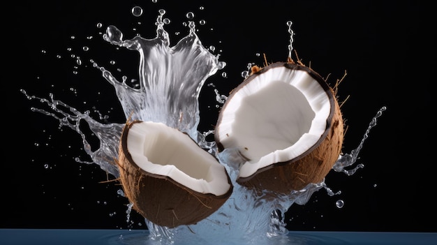 Des noix de coco flottant dans l'eau