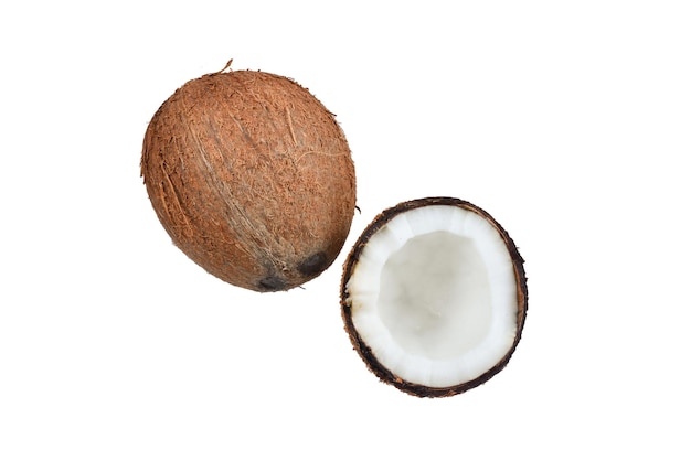 Noix de coco isolé sur fond blanc.