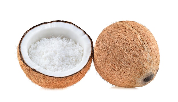 Noix de coco isolé sur fond blanc