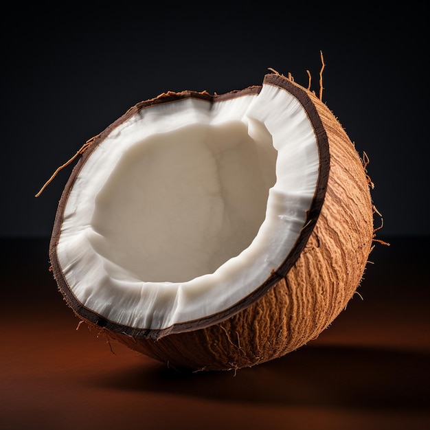 Photo une noix de coco isolée sur fond blanc