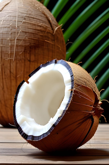 une noix de coco à moitié ouverte 4