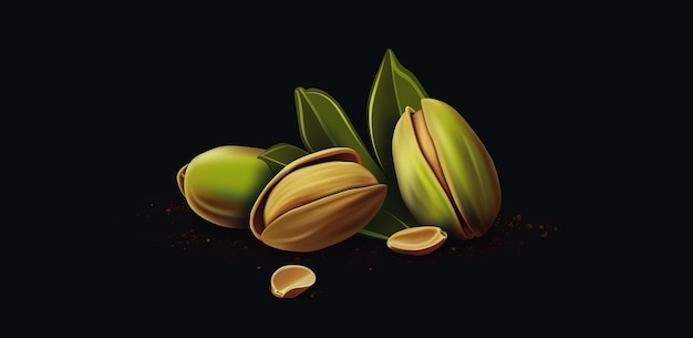 Des noix de pistache organiques à l'horizontale illustration à la mode