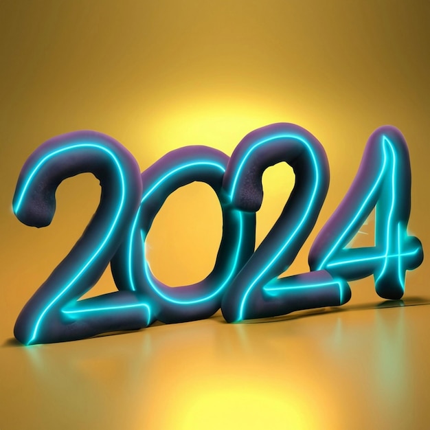 Nombres d'or 2024 en perspective Chiffres volumétriques Nouvel An