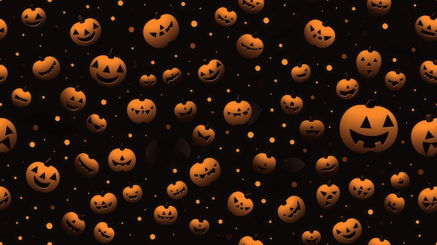 de nombreuses citrouilles d'Halloween sur fond noir