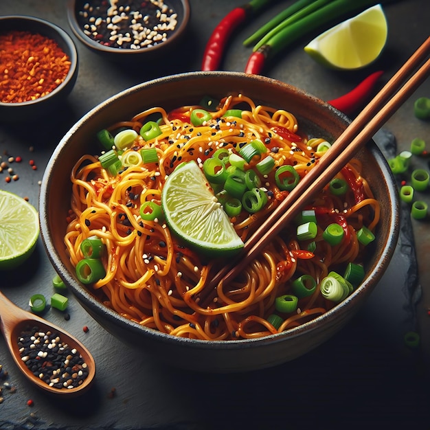 Noodles et légumes frits