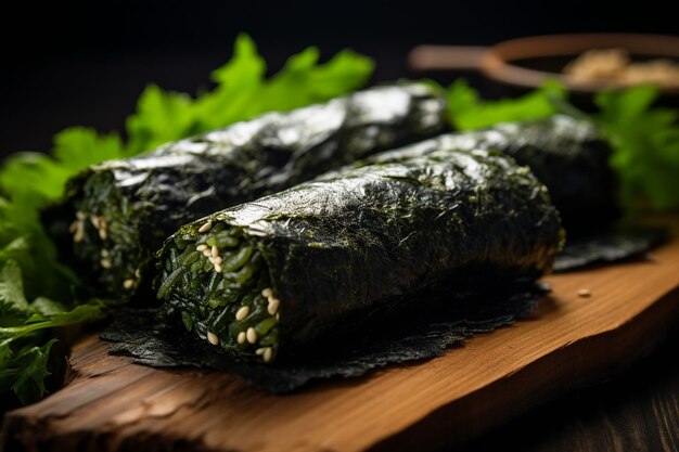 Nori Rolls emballés avec des nutriments