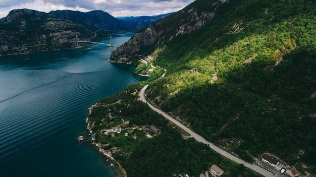 Norvège, photos aériennes, paysage, mer, montagne,