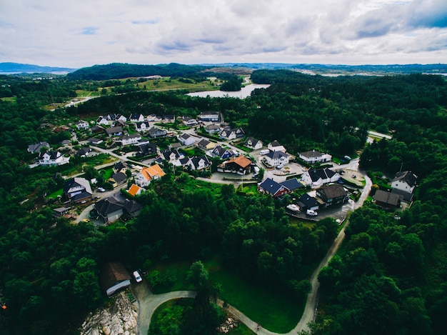 Norvège, la vue sur la ville depuis les airs