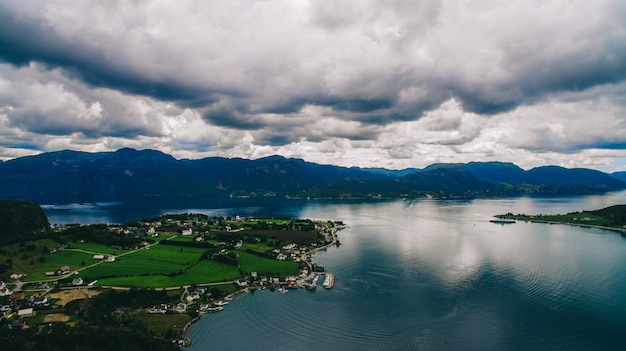 Norvège, la vue sur la ville depuis les airs