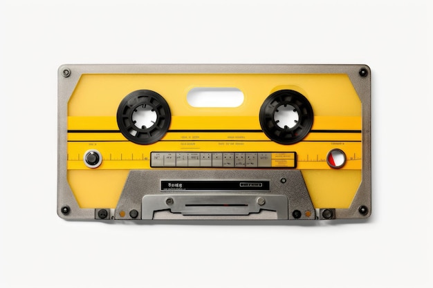 Photo nostalgie de rétro-résonance dans chaque cassette audio isolée sur fond blanc
