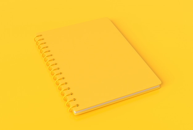 Notebook jaune concept minimal.