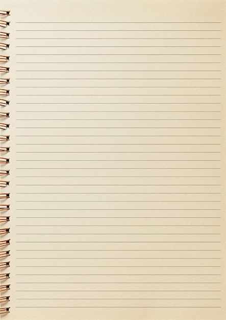 Photo a notebook with lines on it