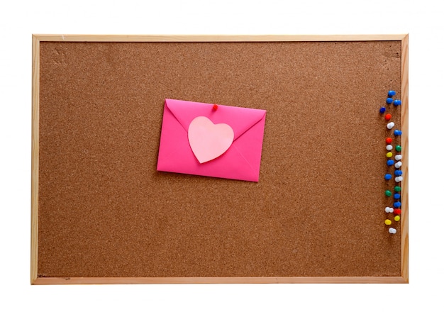 Notes de papier en forme de coeur avec enveloppe