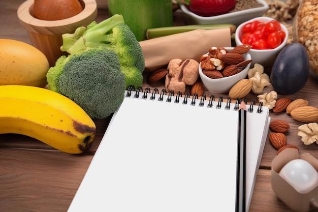 Notes santé à faire liste Liste de courses avec des aliments sains