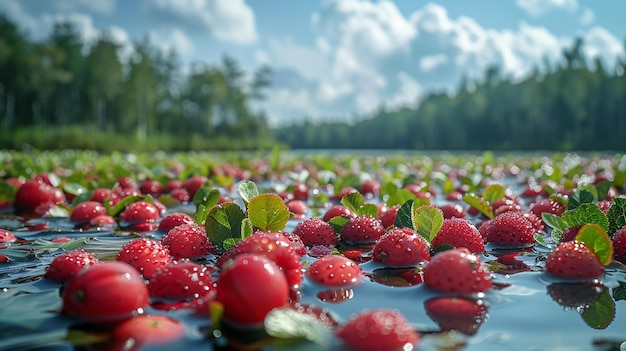 Photo notill cranberry bogs explore l'arrière-plan