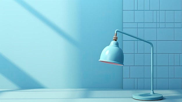 La notion était conceptuellement solide pour découvrir et s'inspirer d'une lampe bleue contre un bleu pastel w