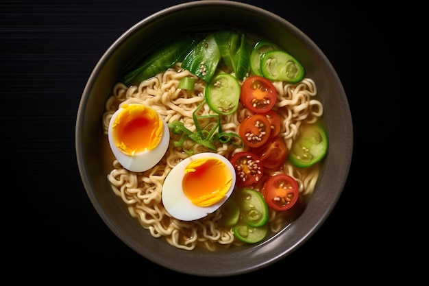 Noudles Ramen avec œufs et légumes