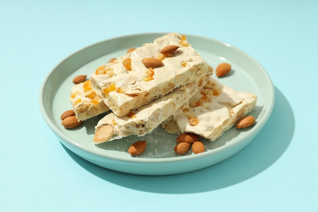 Nougat de nourriture savoureuse en gros plan