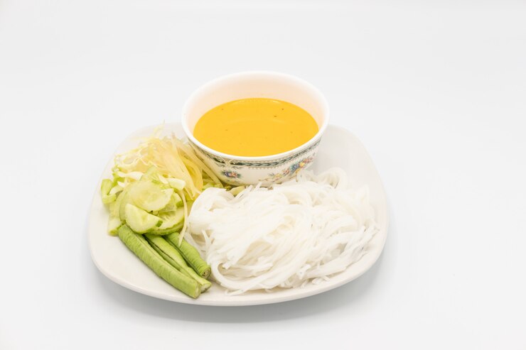 nouilles blanches de la cuisine thaïlandaise
