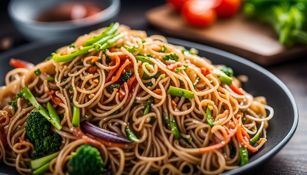 Des nouilles de yakisoba frites avec des légumes