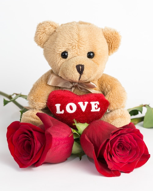 Nounours et roses pour la Saint Valentin