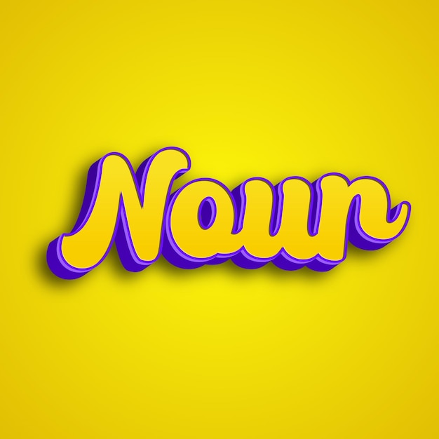 Nour typographie 3d design jaune rose photo de fond blanche en jpg.