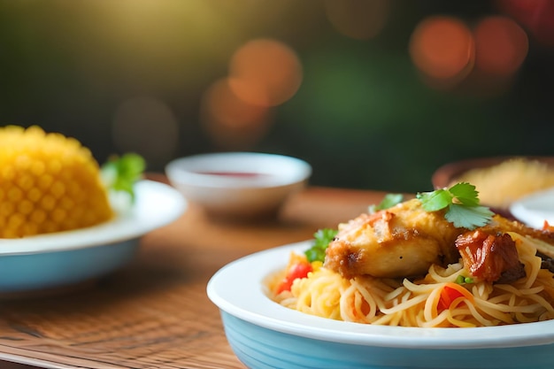 nourriture sur une assiette avec du poulet et des légumes