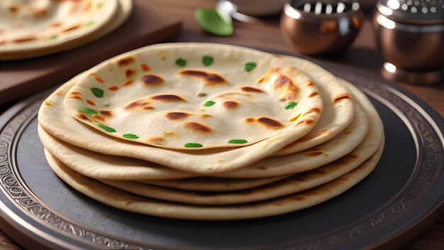 Nourriture à base de naan roti paratha arabe