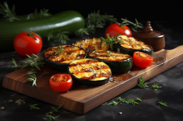 Nourriture biologique de courgettes grillées Generate Ai