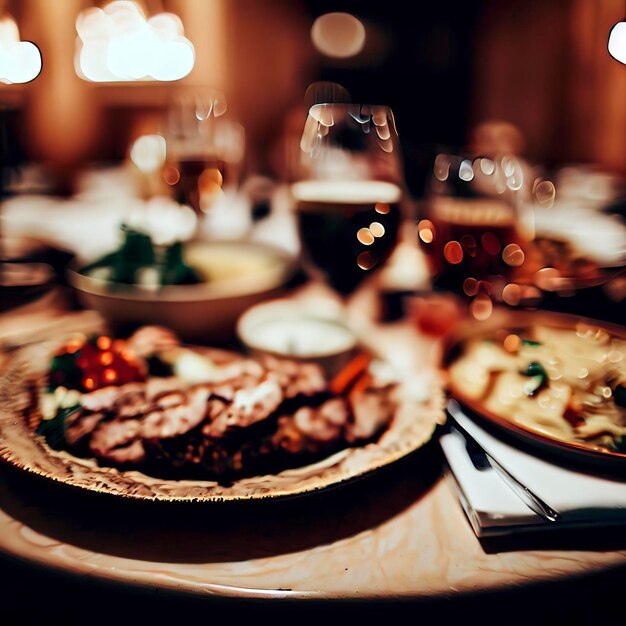 La nourriture dans le fond de la table du restaurant