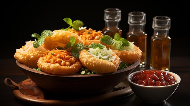 La nourriture indienne à la maison Pani puri