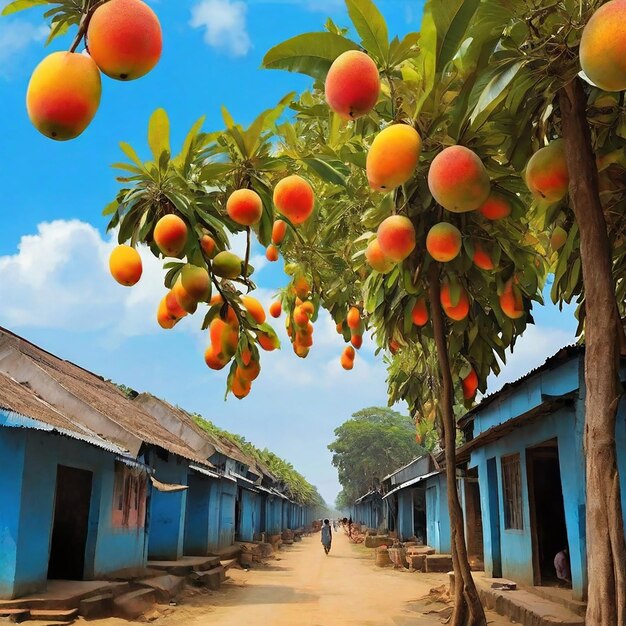 Photo la nourriture à la mangue dans le village