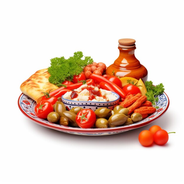 Photo nourriture nationale de tunisie avec fond blanc haut