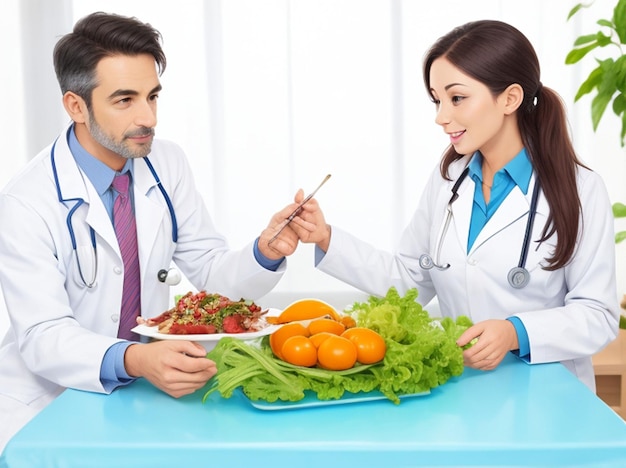 nourriture et nutrition saines avec des médecins