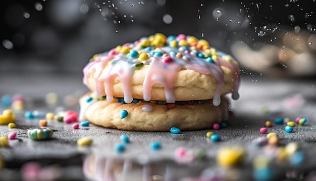 Nourriture sucrée gourmet biscuit chocolat bonbons cuits à la fourre célébration faite maison indulgence générée par l'intelligence artificielle