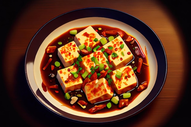 Nourriture végétale chinoise Ma Po Tofu