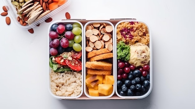 Nourriture végétalienne faite maison dans des boîtes à lunch avec des légumes sains