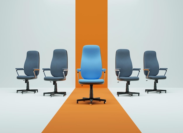 Nous embauchons des chaises de concept de collage au design moderne Concept de location de photos gratuit avec chaise vide