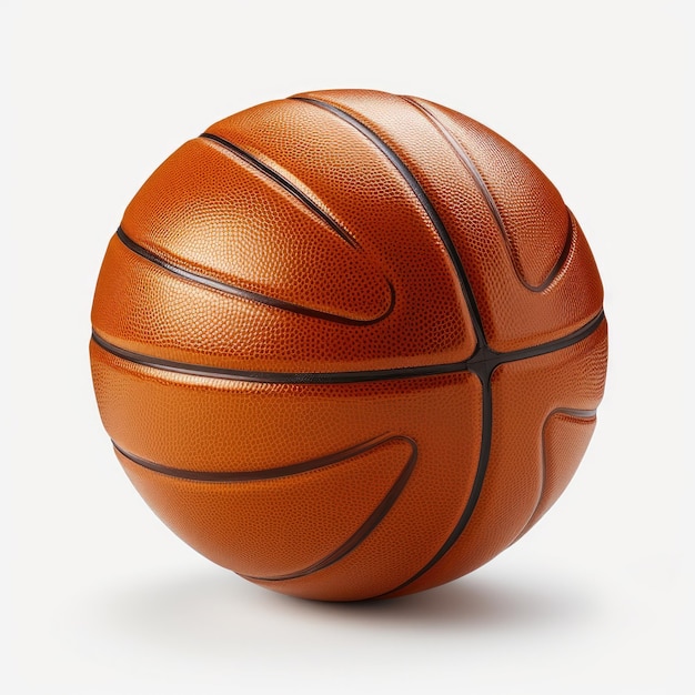 Nouveau ballon de basket-ball orange sur fond blanc