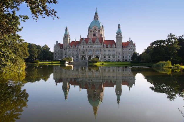 Nouveau bâtiment de l'hôtel de ville Rathaus à Hanovre Allemagne