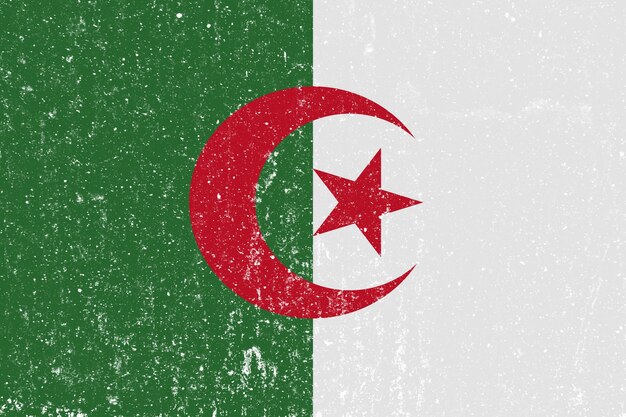 Nouveau concept drapeau algérien blanc mur désordonné stuc texture fond drapeau algérien peinture drapeau algérien histoire algérie nouveau drapeau