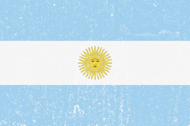 Nouveau concept drapeau de l'Argentine mur en désordre blanc stuc texture fond drapeau de l'Argentine peindre l'histoire du drapeau de l'Argentine Nouveau drapeau de l'Argentine