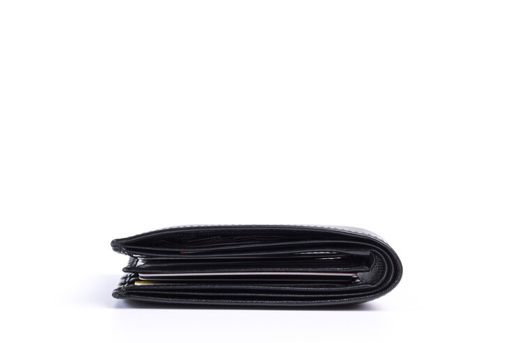 Photo nouveau portefeuille en cuir noir