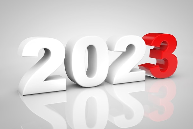 Nouvel An 2023 Signe 3d Rendu 3d