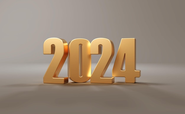 Nouvel An 2024 Creative Design Concept Image Rendu 3D