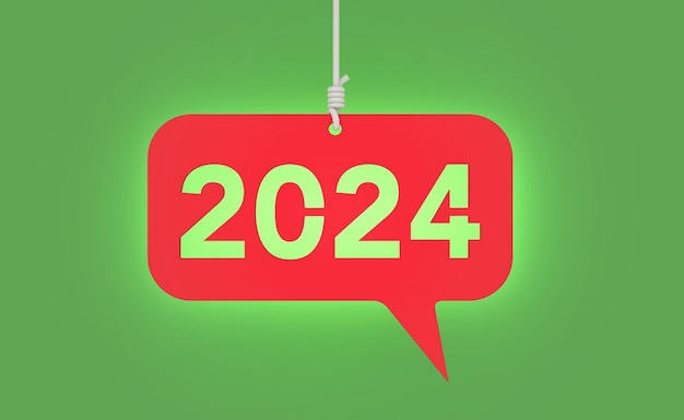 Nouvel An 2024 Creative Design Concept Image Rendu 3D