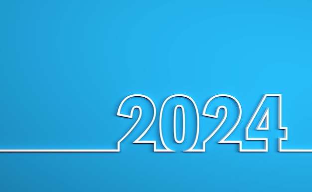 Nouvel An 2024 Creative Design Concept Image Rendu 3D